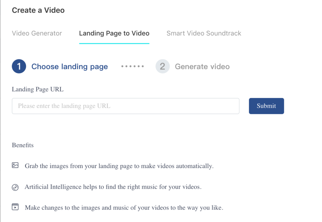 TikTok landing page to video