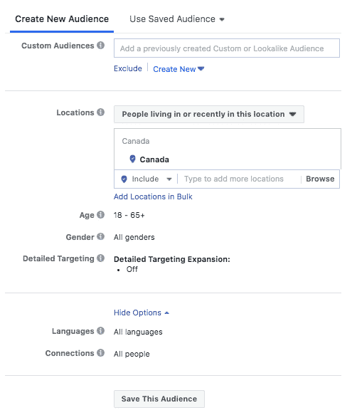 facebook ads location targeting